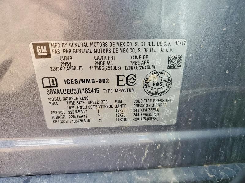 2018 GMC TERRAIN SLE 12