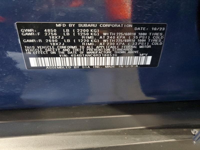 2024 SUBARU OUTBACK LIMITED 13
