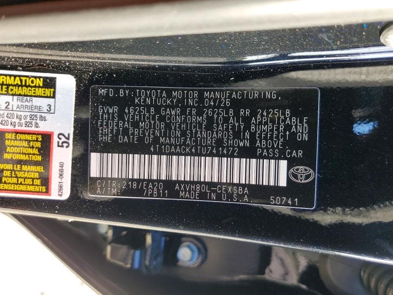 2026 TOYOTA CAMRY SE 12
