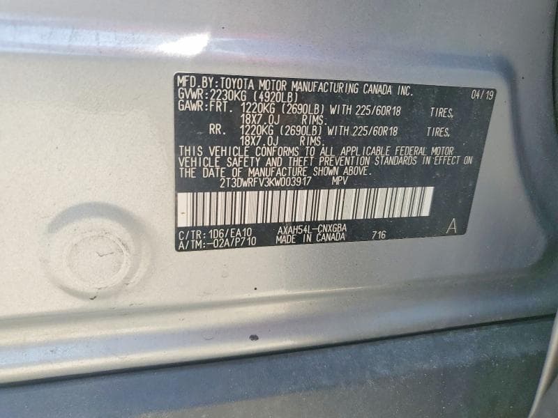 2019 TOYOTA RAV4 LIMITED 12