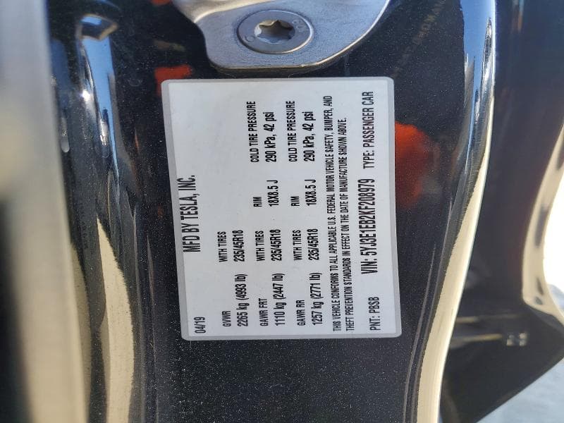 2019 TESLA MODEL 3 13
