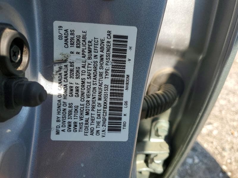 2019 HONDA CIVIC SPORT 12
