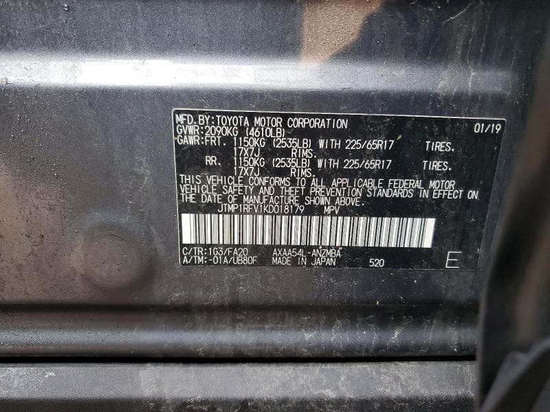 2019 TOYOTA RAV4 XLE 13