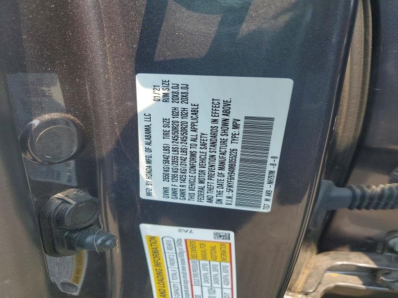 2021 HONDA PILOT TOURING 14