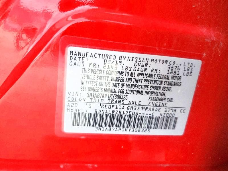 2019 NISSAN SENTRA SR 12