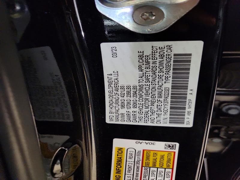 2023 HONDA ACCORD EX 12