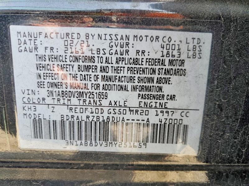 2021 NISSAN SENTRA SR SR 13