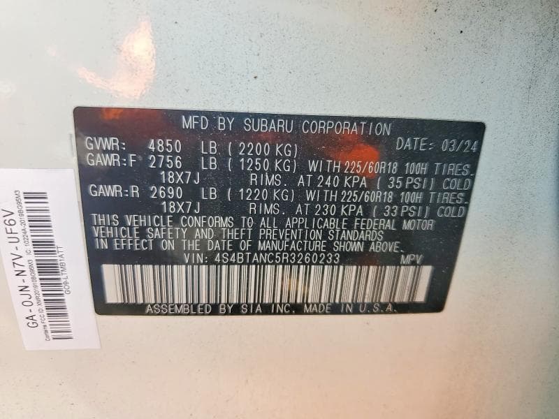 2024 SUBARU OUTBACK LIMITED 14