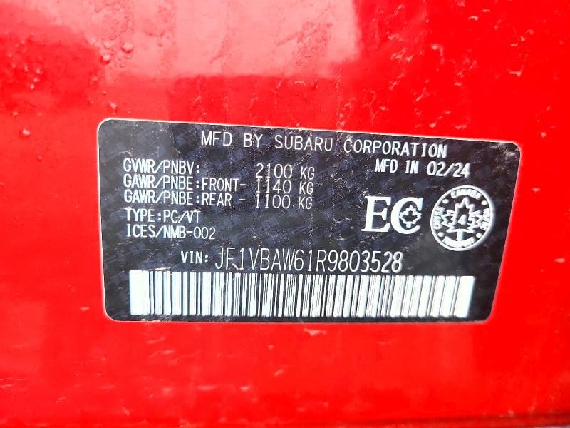 2024 SUBARU WRX RS 12