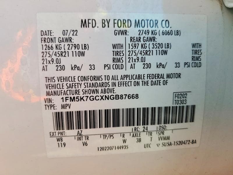2022 FORD EXPLORER ST 14
