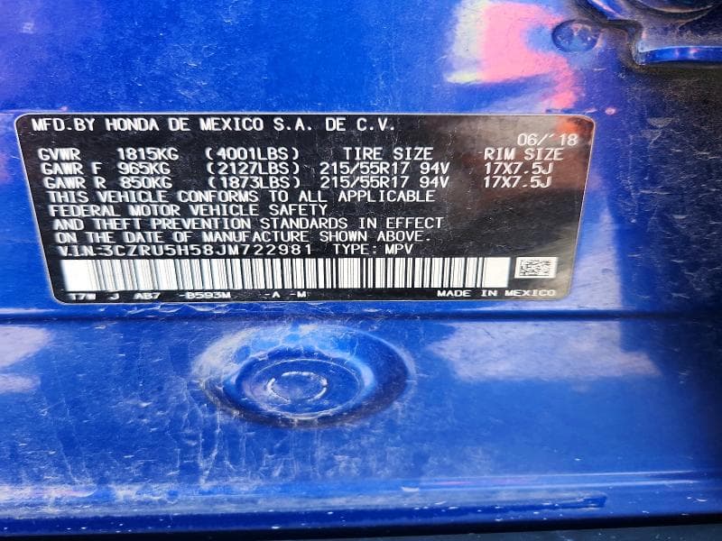 2018 HONDA HR-V EX 13