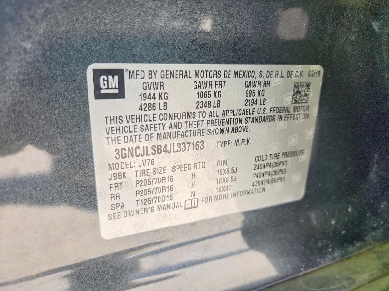 2018 CHEVROLET TRAX 1LT 13