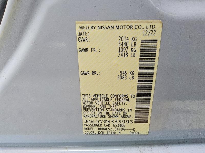 2023 NISSAN ALTIMA 2.0 SR 12