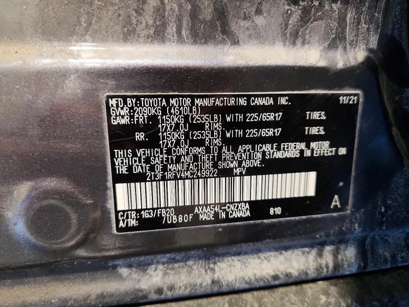 2021 TOYOTA RAV4 LE 14