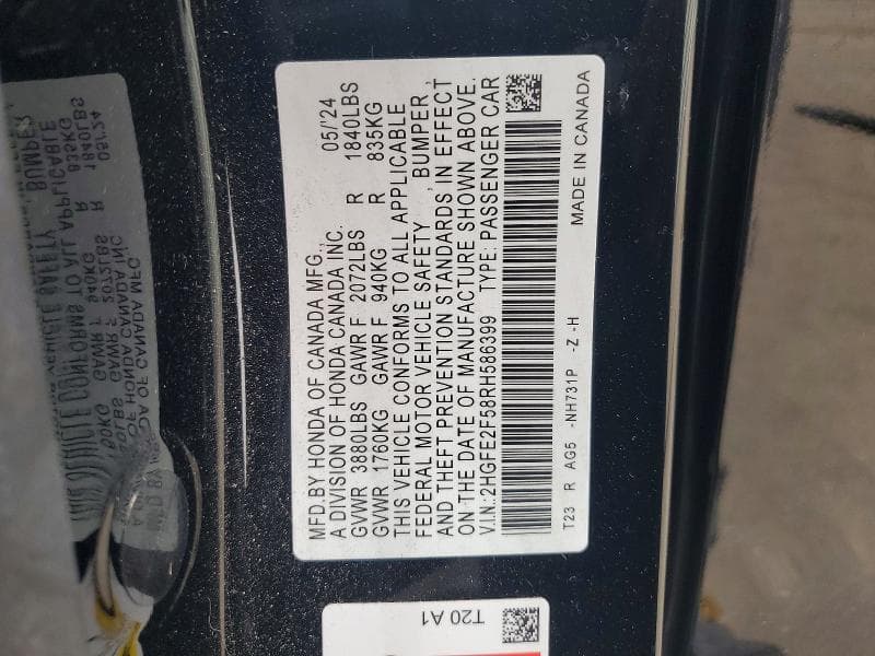 2024 HONDA CIVIC SPORT 12