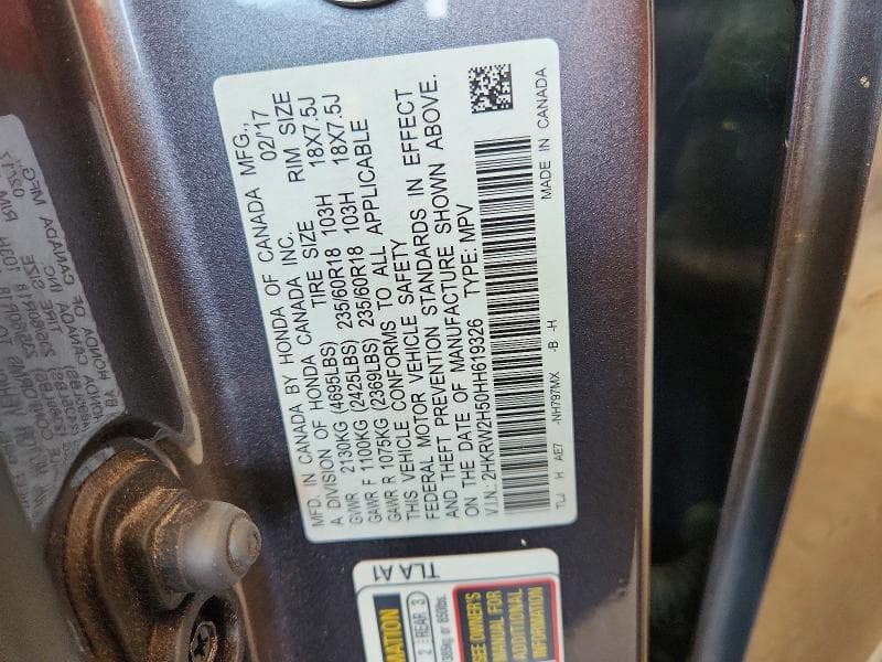 2017 HONDA CR-V EX 14