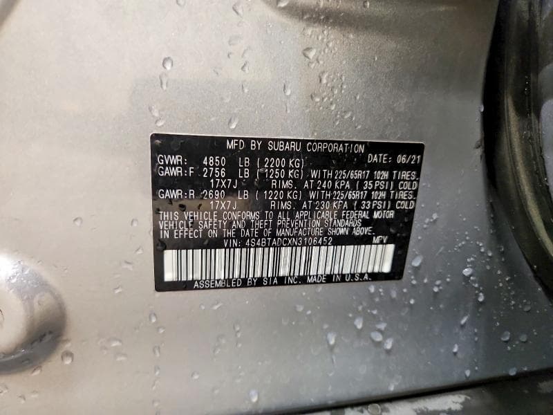 2022 SUBARU OUTBACK PREMIUM 13
