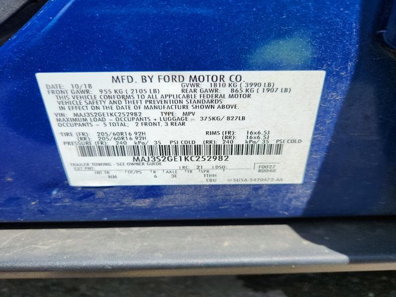 2019 FORD ECOSPORT SE 13