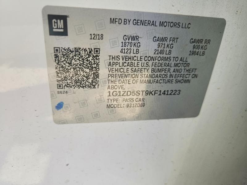 2019 CHEVROLET MALIBU LT 12