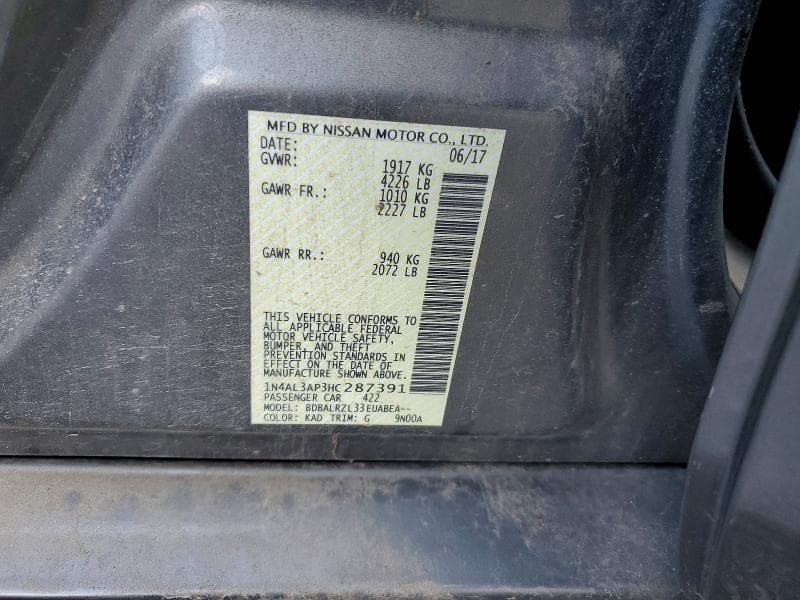 2017 NISSAN ALTIMA 2.5 SL 12