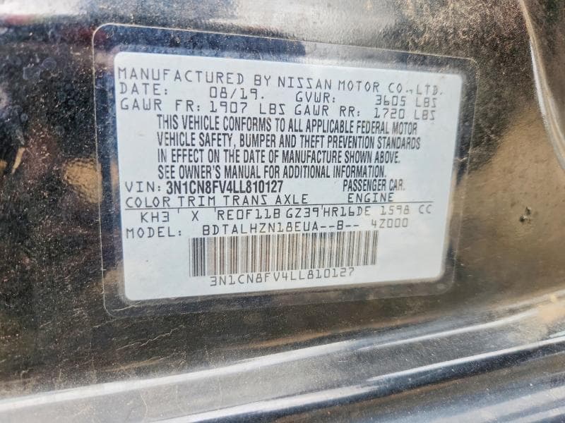 2020 NISSAN VERSA SR 12