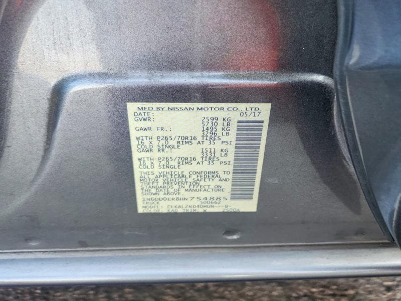 2017 NISSAN FRONTIER SV 12