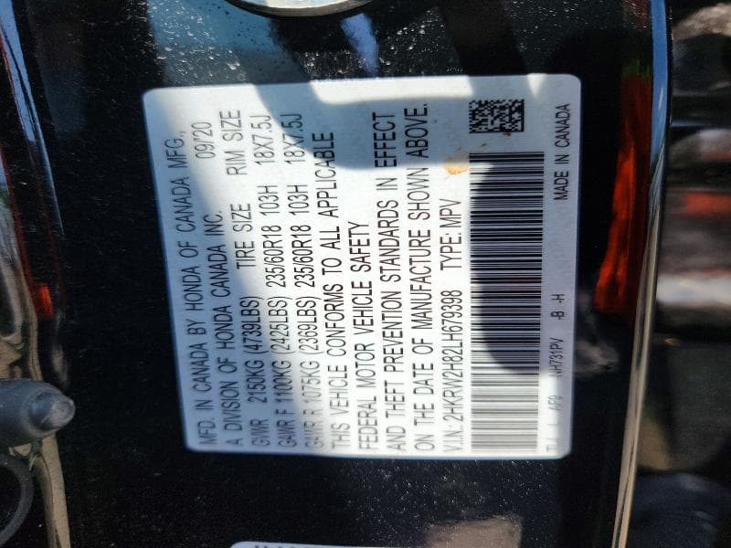 2020 HONDA CR-V EXL 14
