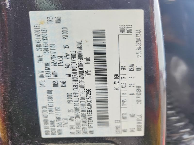 2018 FORD F150 SUPERCREW 12