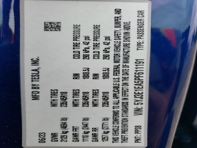 2023 TESLA MODEL 3 12