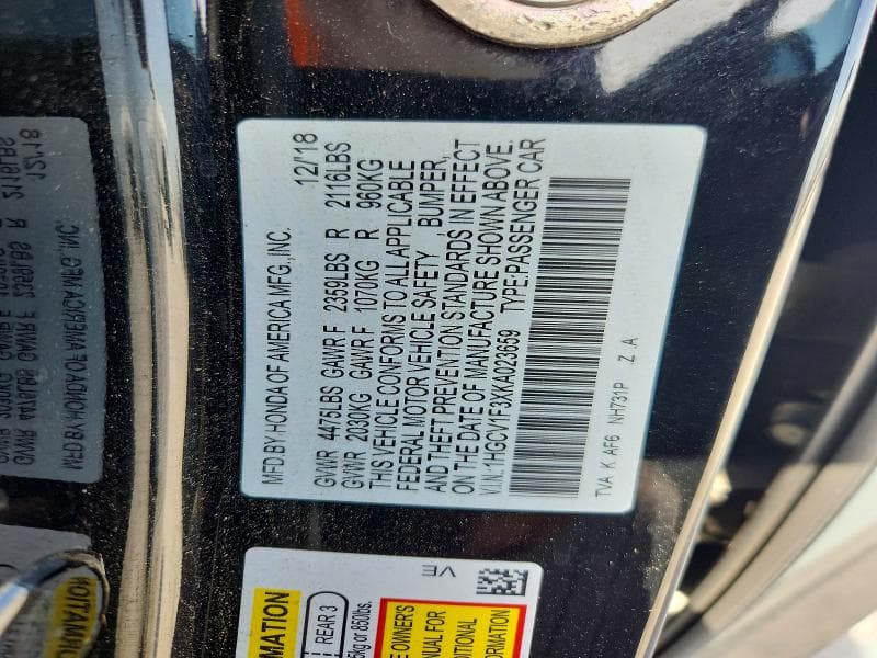 2019 HONDA ACCORD SPORT 13