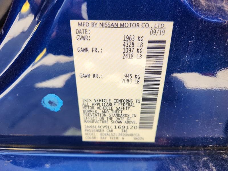 2020 NISSAN ALTIMA SR 12