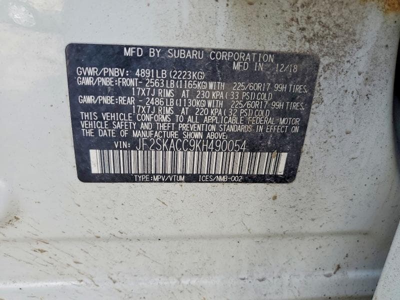 2019 SUBARU FORESTER 13