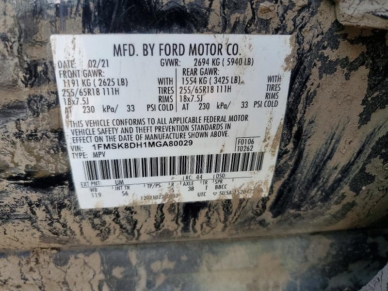2021 FORD EXPLORER XLT 13