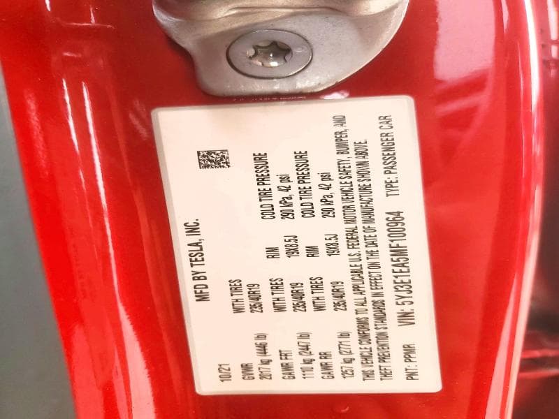 2021 TESLA MODEL 3 12