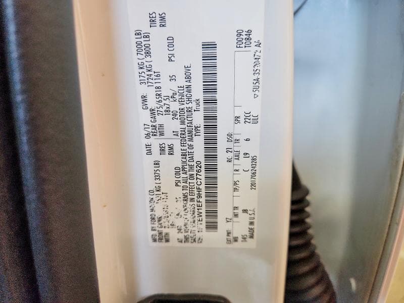 2017 FORD F150 SUPERCREW 12
