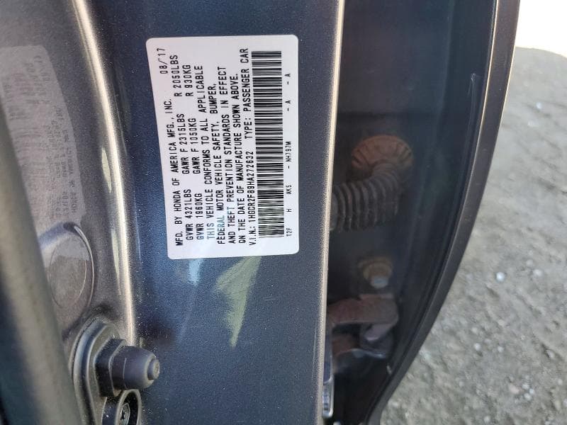 2017 HONDA ACCORD EXL 12