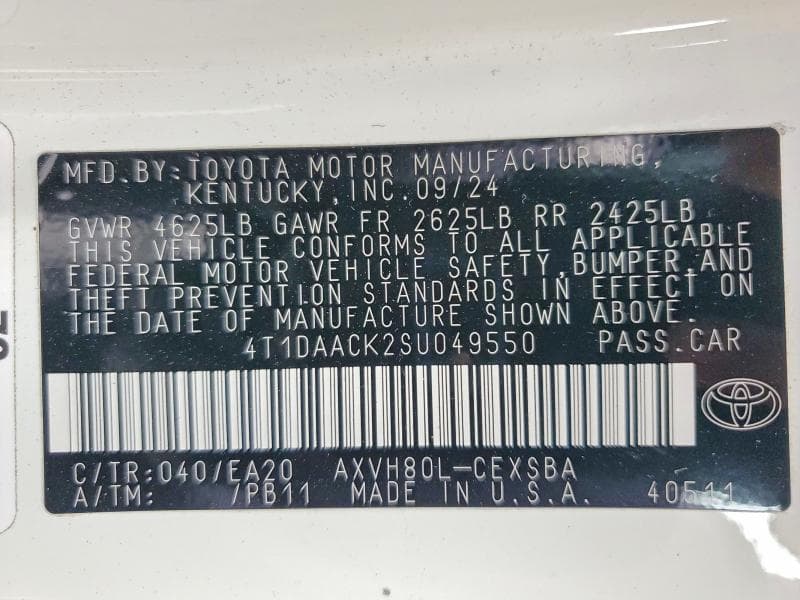 2025 TOYOTA CAMRY SE 13