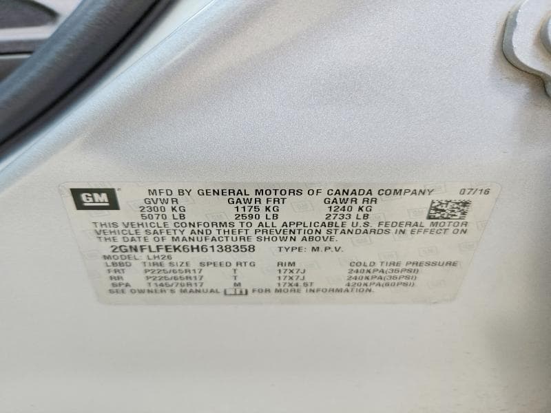 2017 CHEVROLET EQUINOX LT 13