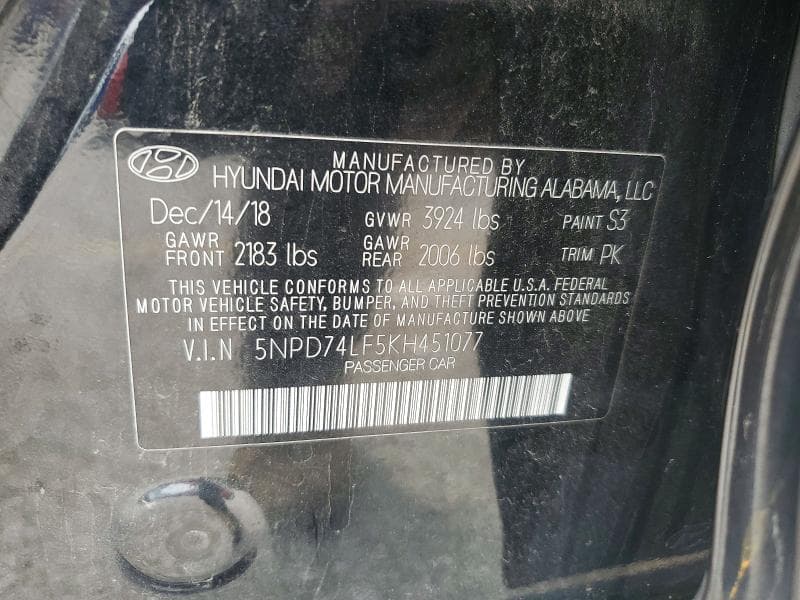 2019 HYUNDAI ELANTRA SE 12