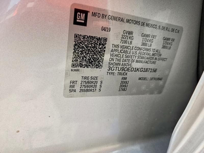 2019 GMC SIERRA K1500 SLT 12