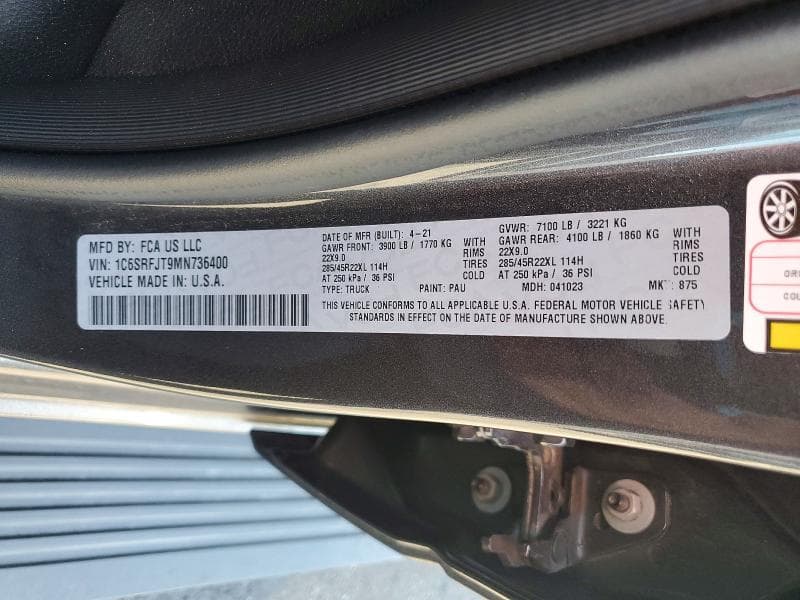 2021 RAM 1500 LARAMIE 12