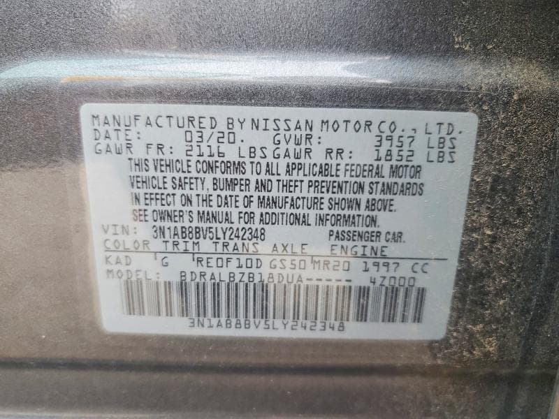 2020 NISSAN SENTRA S 12