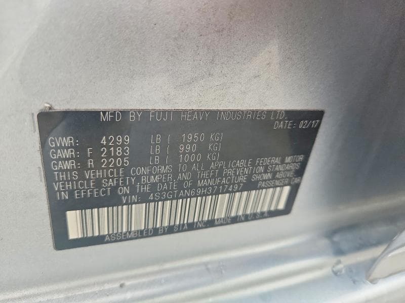 2017 SUBARU IMPREZA LIMITED 12