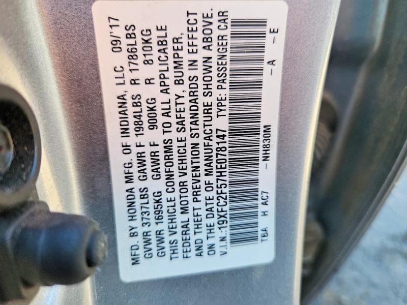 2017 HONDA CIVIC LX 12