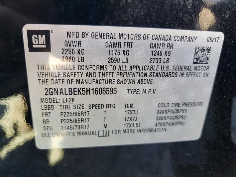 2017 CHEVROLET EQUINOX LS 13
