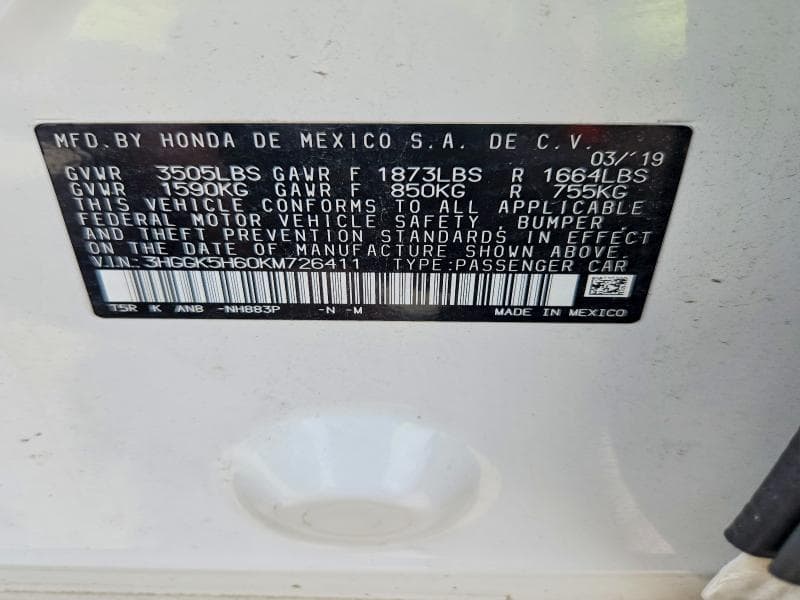 2019 HONDA FIT SPORT 13