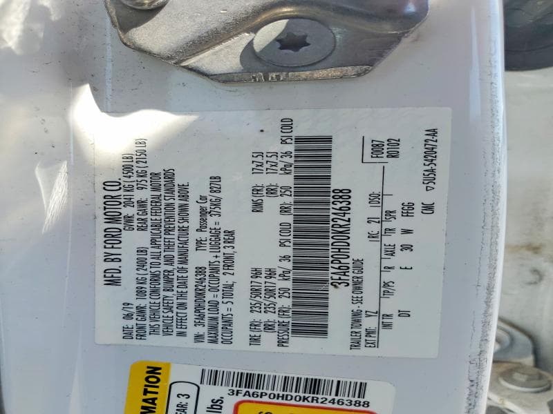 2019 FORD FUSION SE 12