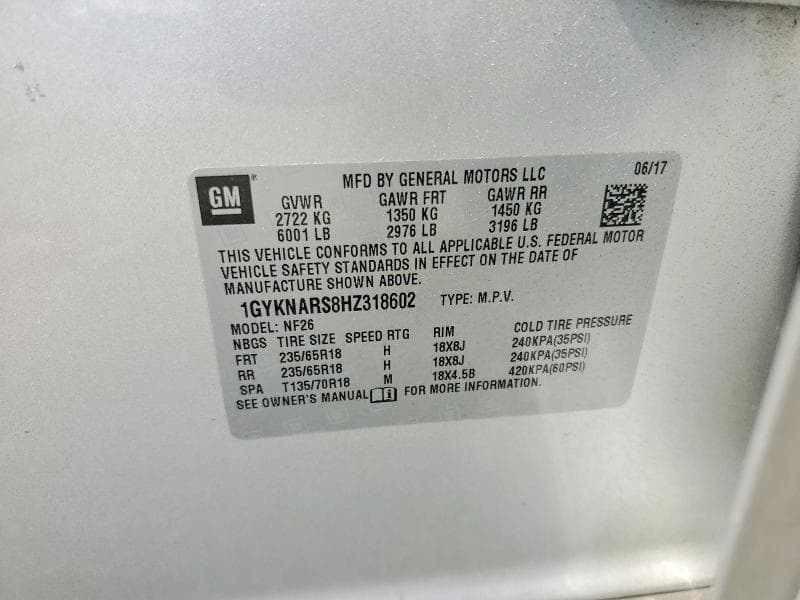 2017 CADILLAC XT5 13