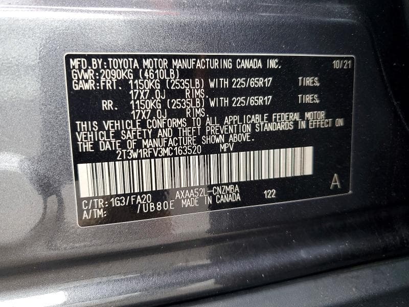 2021 TOYOTA RAV4 XLE 13