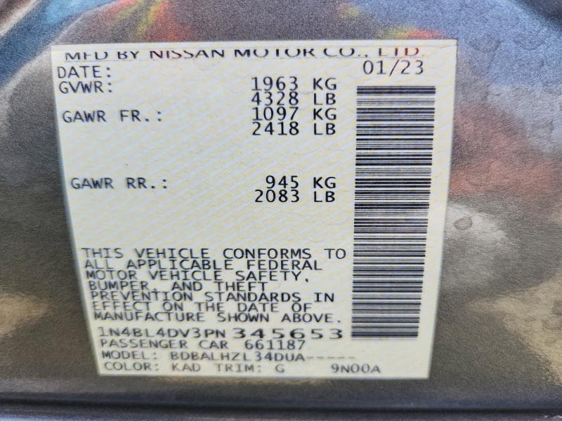 2023 NISSAN ALTIMA SV 13